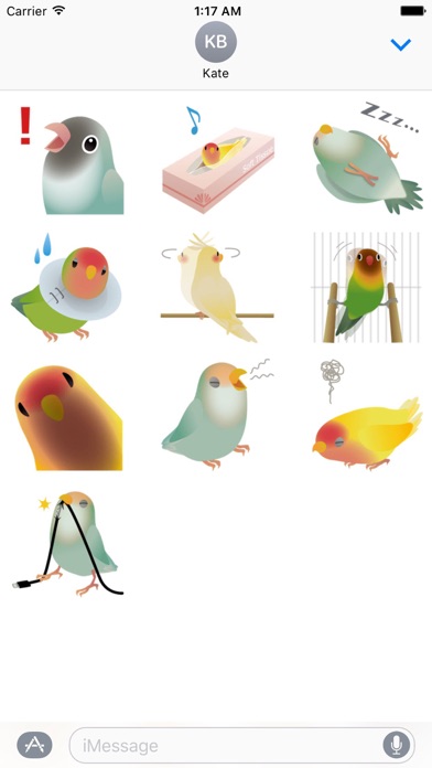 Cute Birds And Love Sticker screenshot 3