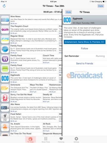 TV Guide Australia for iPad screenshot 2