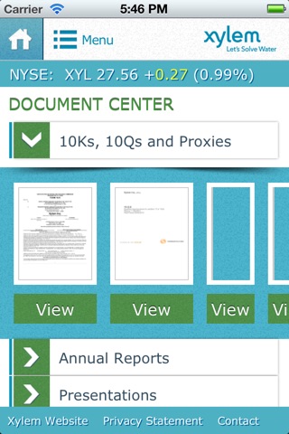 Xylem Investor Relations screenshot 2