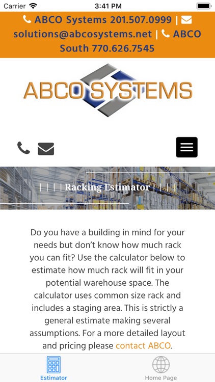 ABCO Systems Racking Estimator