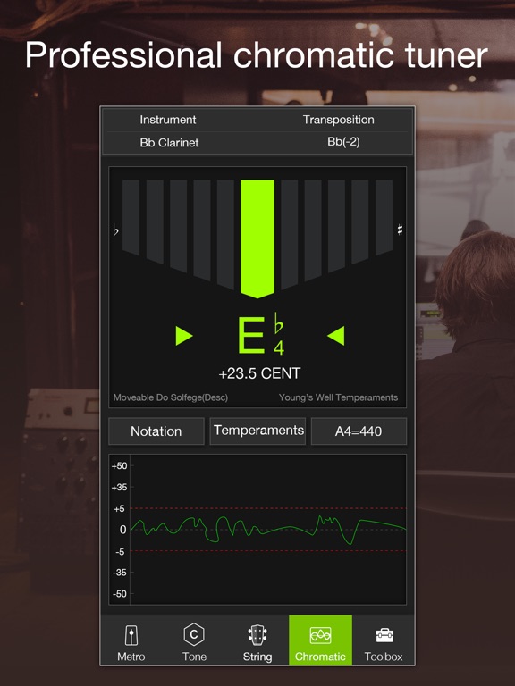 Chromatic tuner and metronome Screenshots