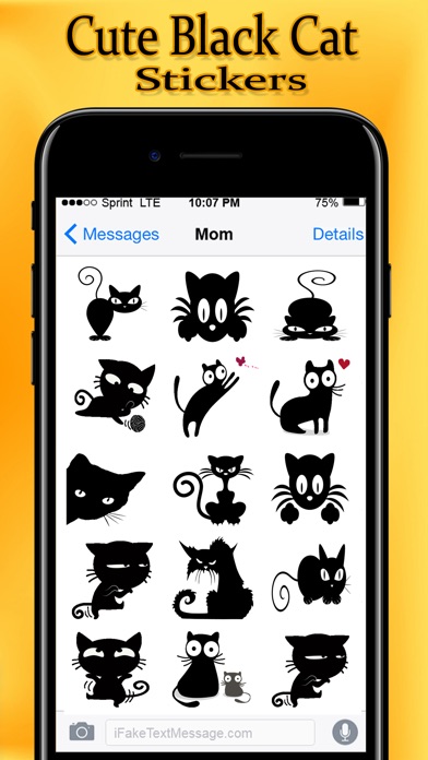 Cute Black Cat Stickers Pack screenshot 4