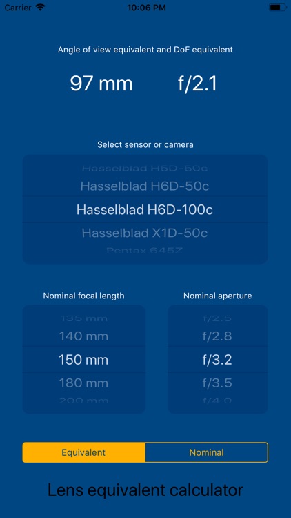 Lens equivalent calculator screenshot-3