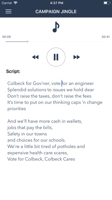 Colbeck for Governor! screenshot 3