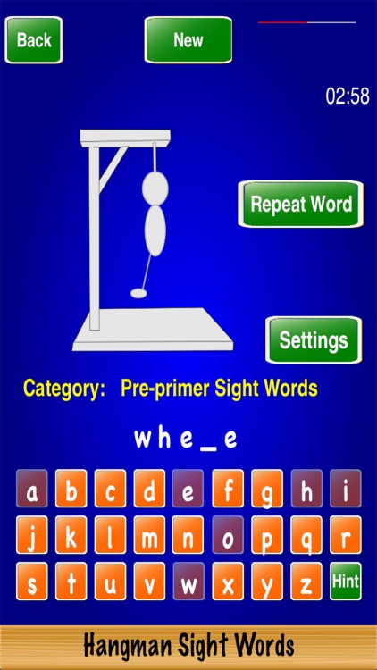 Hangman Sight Words