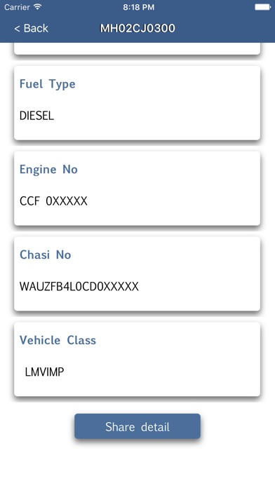 Vehicle Registration Info screenshot 3