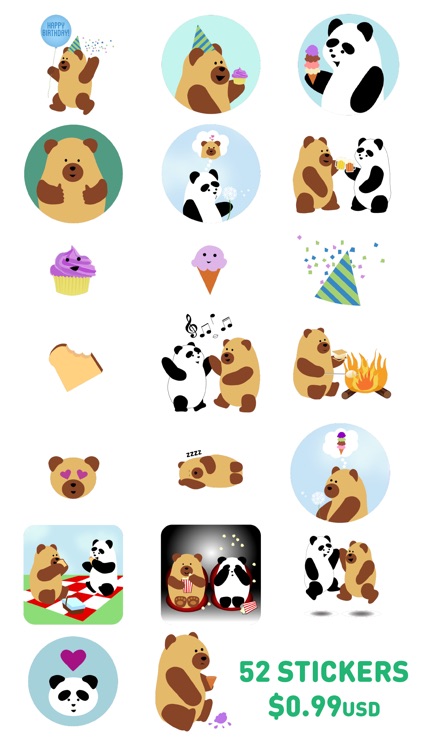 Bear & Panda Stickers