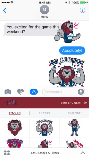 LMU Athletics Emojis & Filters(圖2)-速報App