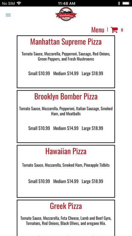 Manhattan Pizza - Order Online