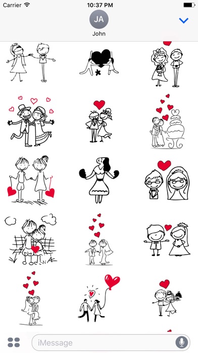 Wedding Love Couple Doodles screenshot 2