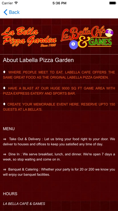 La Bella Pizza Garden screenshot 2