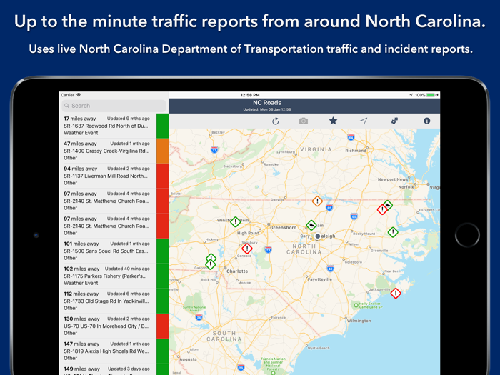 North Carolina Roads Traffic