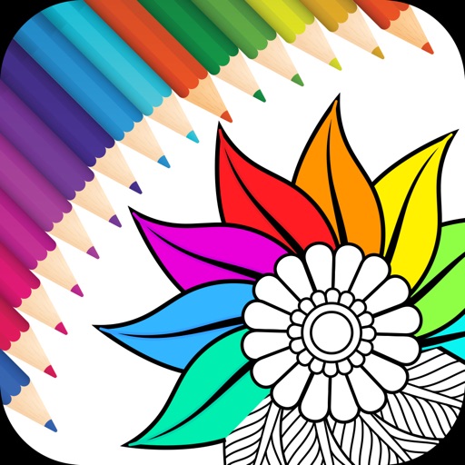 Coloring Book, Recolor Mandala Icon