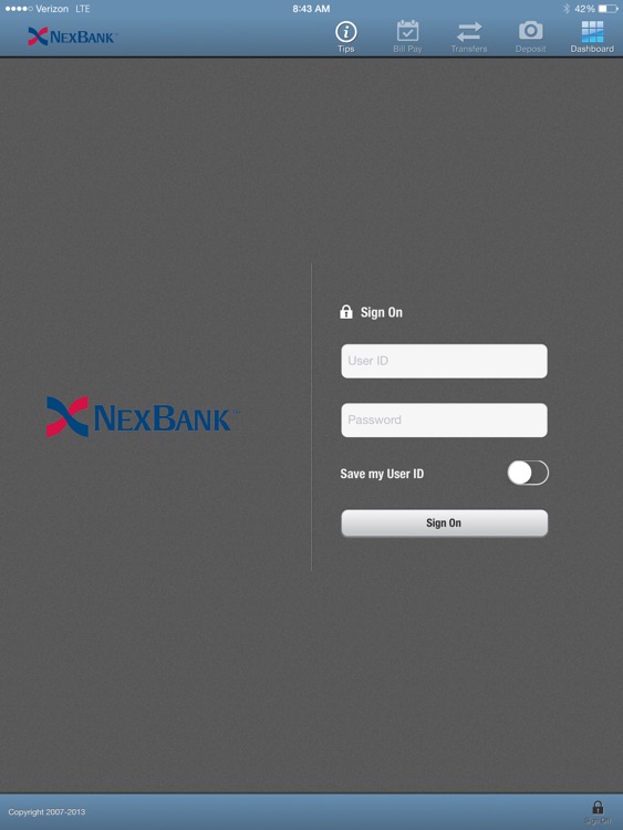 NexBank for iPad