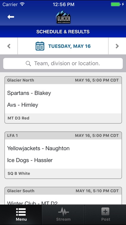 Glacier Hockey Tournaments