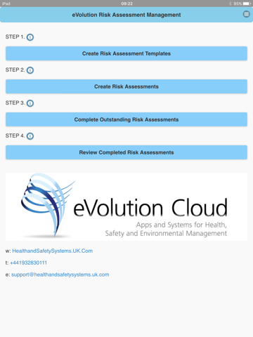 eVolution Risk Assessment screenshot 2