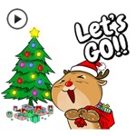 Animated Xmas Reindeer Sticker