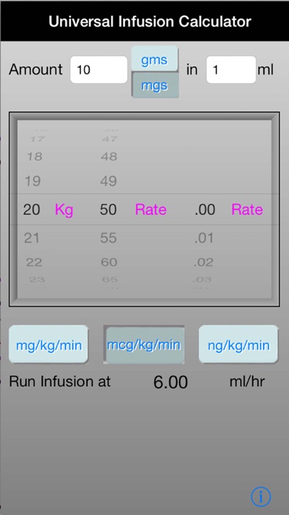 anesthesia infusion calculator