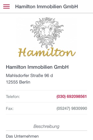 Hamilton Immobilien GmbH screenshot 2