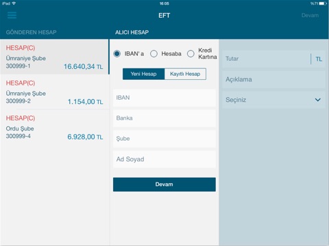Türkiye Finans Mobil Şube iPad screenshot 4