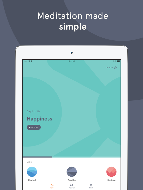 Screenshots of Headspace: Guided Meditation and Mindfulness for iPad