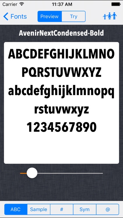 Font preview tool for desing.