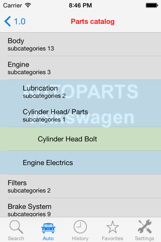 Скриншот из Autoparts for Volkswagen