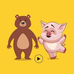 Animated Pig & Bear Stickers