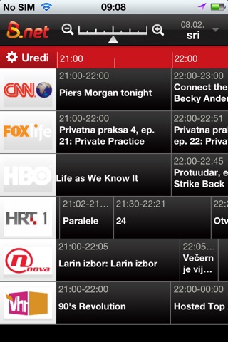 B.net TV raspored screenshot 2