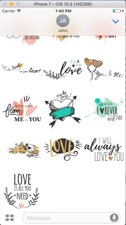 Text Love Sticker