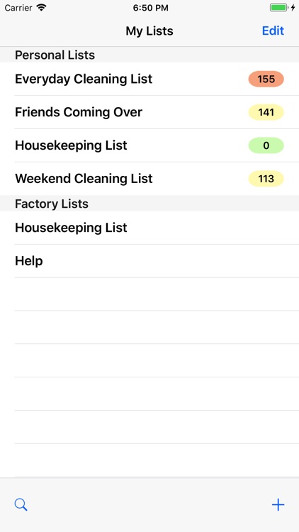 Housekeeping List