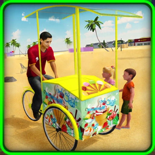 Beach Ice Cream Man Cone Maker Icon