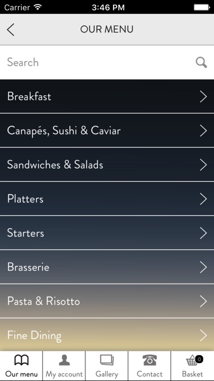 Bon Soirée menu app