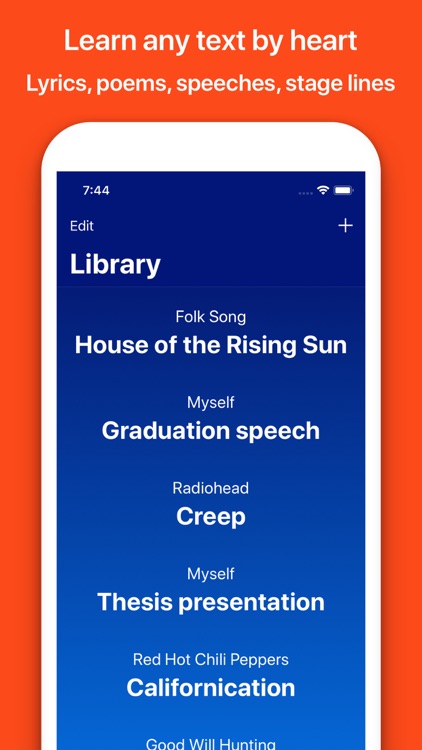 Memorize texts, lyrics, poems screenshot-0