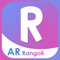 AR Rangoli is an application which gives an interactive experience of a real-world environment where by the Rangoli, Frame and Sticker that reside in the real-world are "augmented" by an application