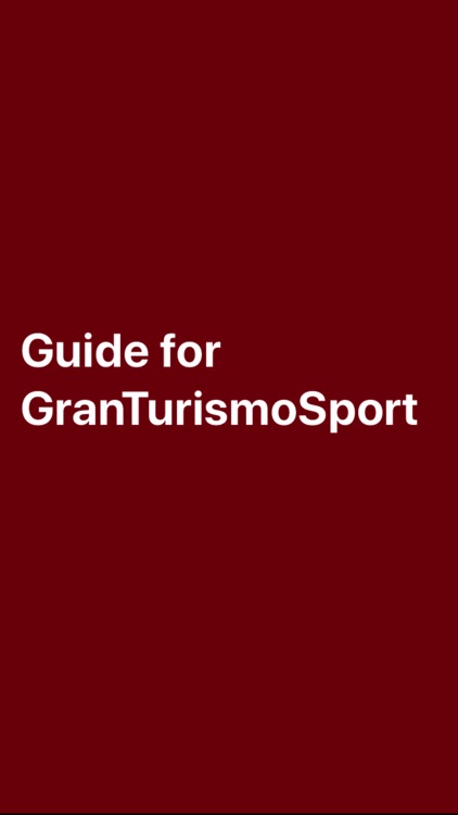 Guide for Gran Turismo Sports