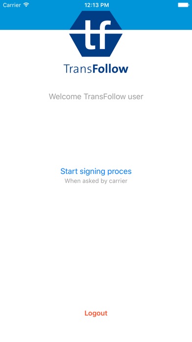 TransFollow e-CMR signing app screenshot 2
