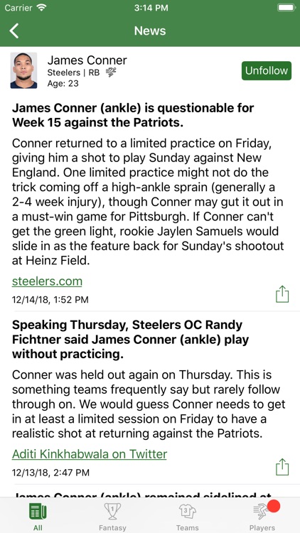 Upright Fantasy News