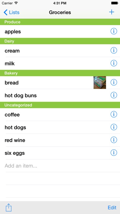Our Groceries Shopping List