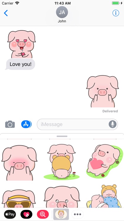 Pinky Pig Animated Stickers