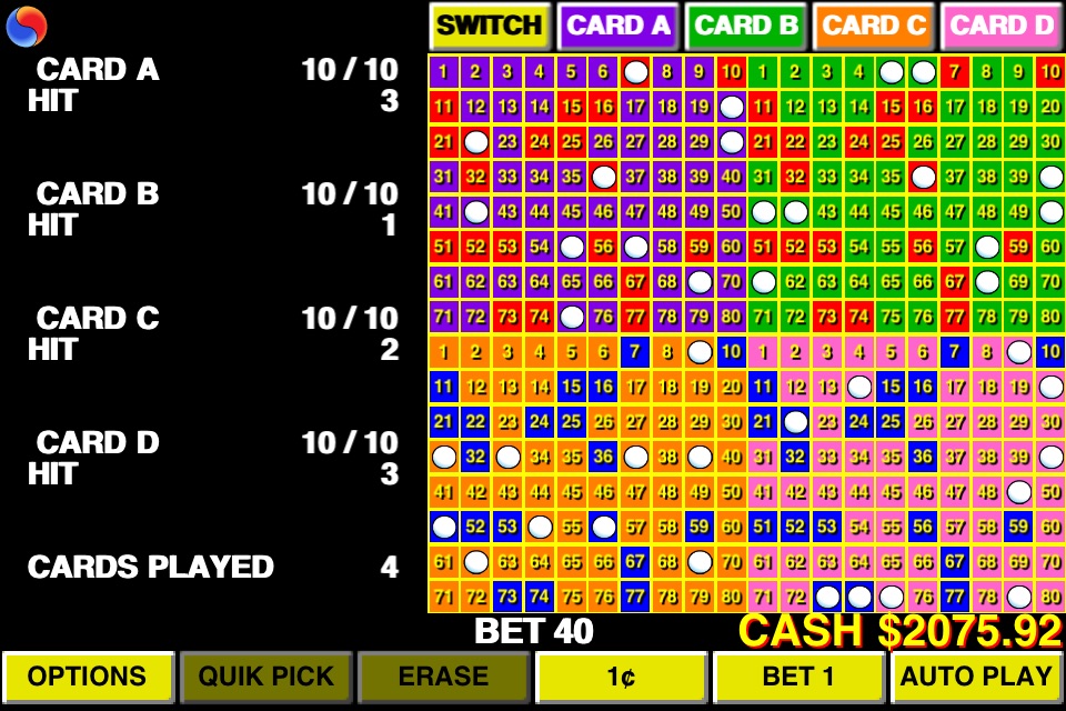 Keno 4 Multi Card screenshot 2