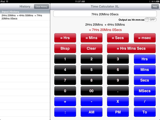 Time Calculator XL