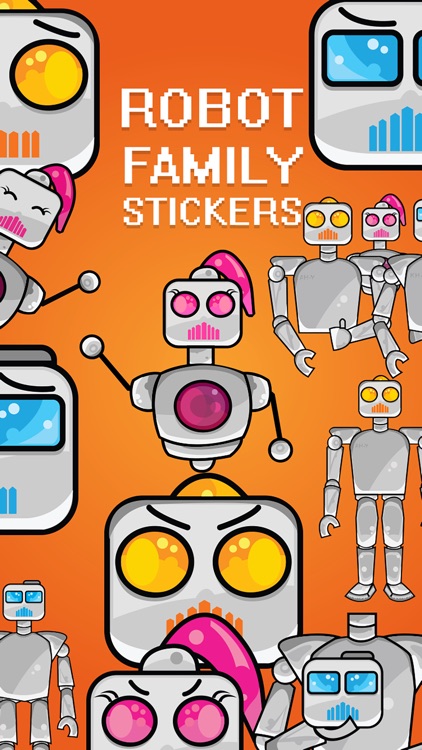 Robot Family Stickers