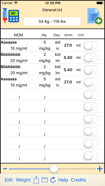 Dose List