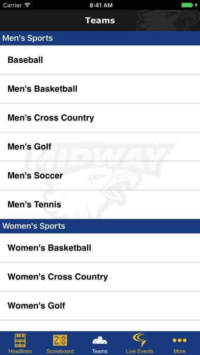 Midway University Athletics screenshot 4