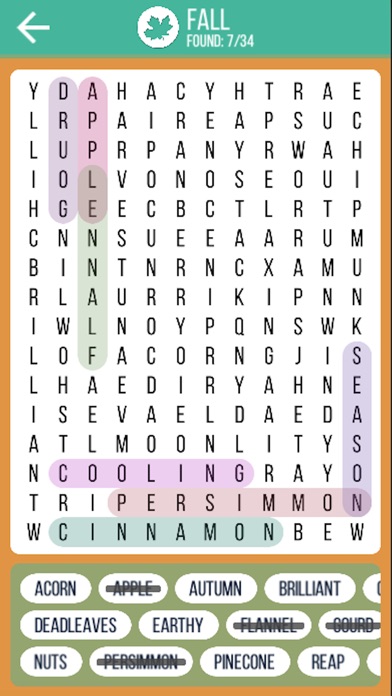 Word Trivia Search Fun Seasons screenshot 2