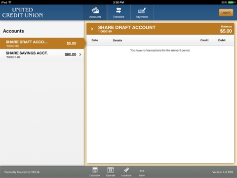 United Credit Union Mobile for iPad screenshot 3