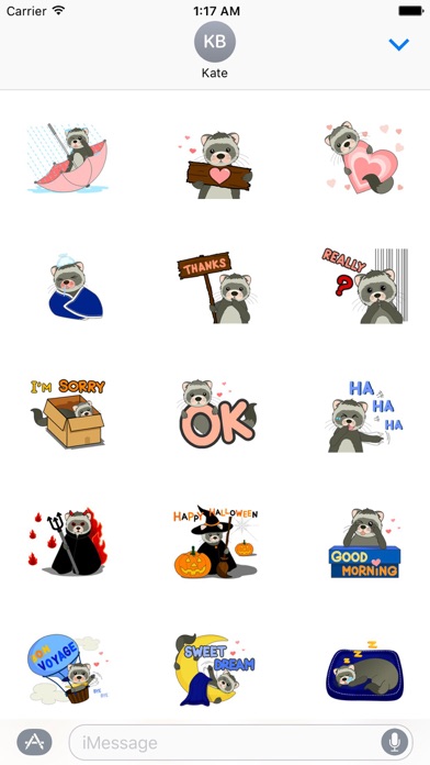 Adorable Ferret Emoji Sticker screenshot 2
