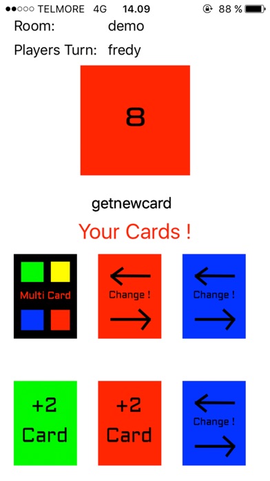 Uno color card game screenshot 2