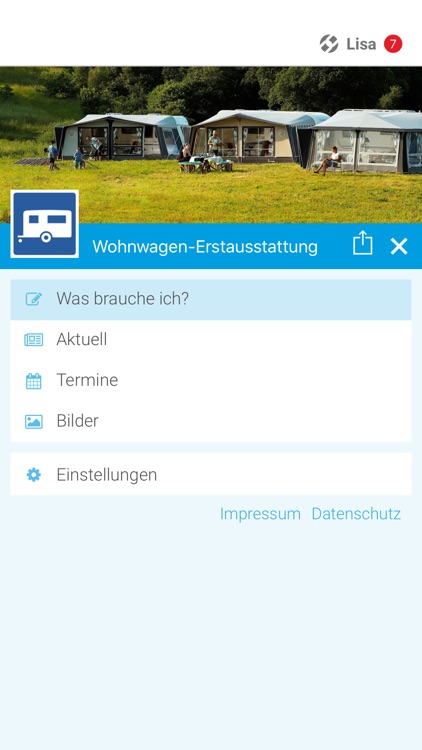 Wohnwagen-Erstausstattung